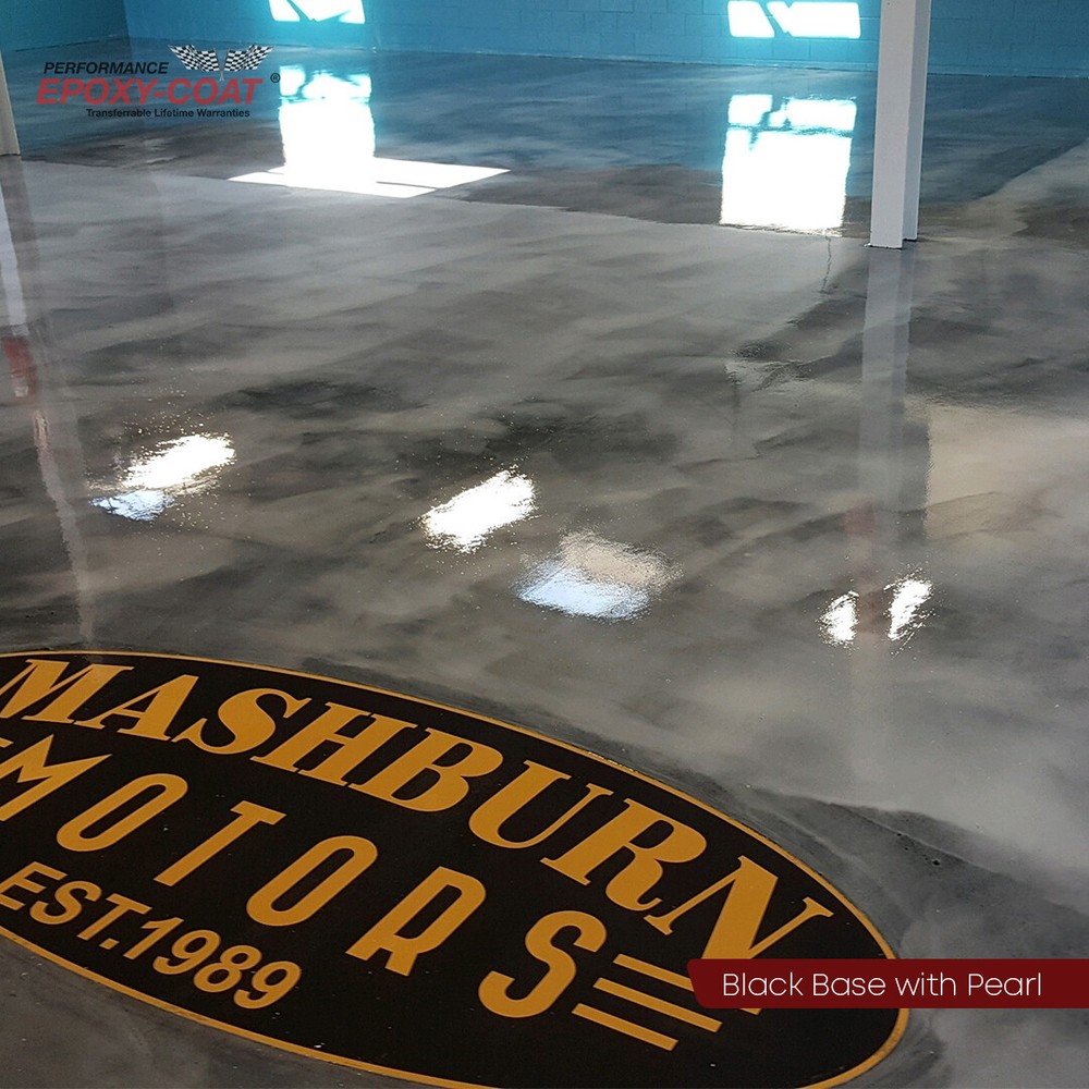 Metallic Full Epoxy Floor Coating Kit 300 sq. ft. MEDIUM BLUE Base Coat
