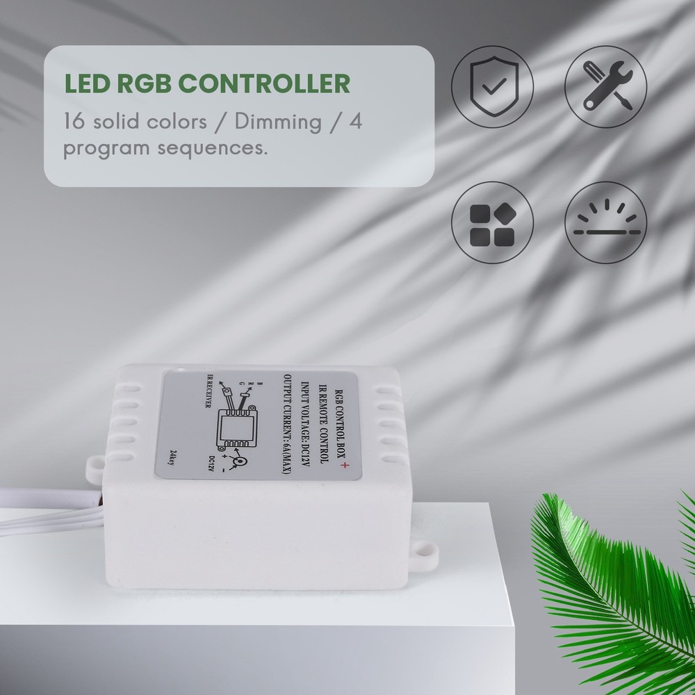 LED RGB Controller Control IR 24 keys white 12V J2N69096