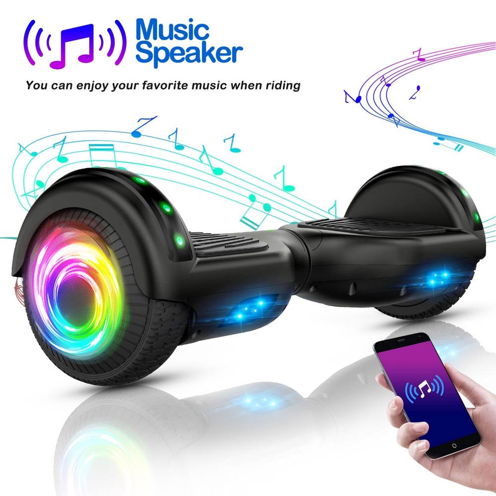 Electric Hoverboard Bluetooth Speaker Light-Up Wheels Self-Balancing 7.5Mph