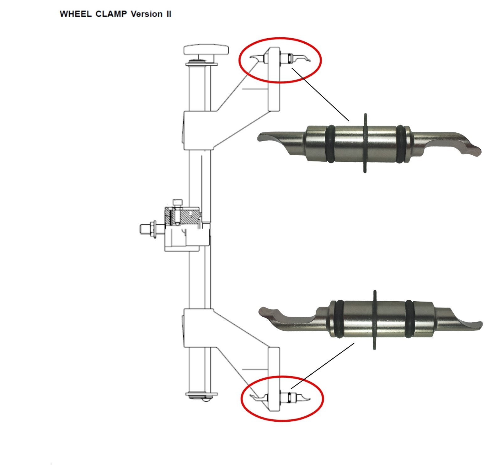 John Bean Hofmann V3D Alignment System Clamp Reversible Rim Claw