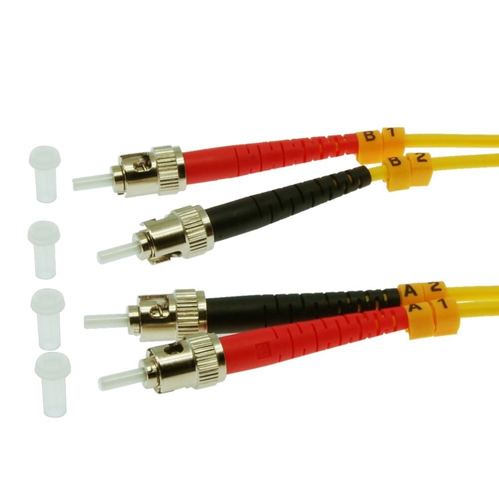 1M ST-ST Duplex Singlemode 9/125 Optical Fiber Optic Network Cable Patch Cord