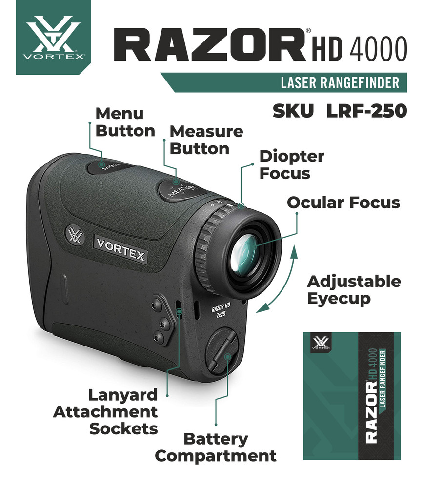 Vortex Optics Razor HD 4000 Laser Rangefinder LRF-250