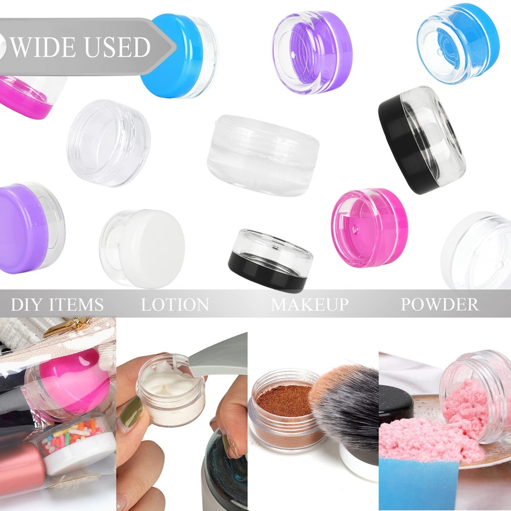25PCS 3 Gram Sample Containers, 3ml Empty Jars with Lids, Small Cosmetic Cont...