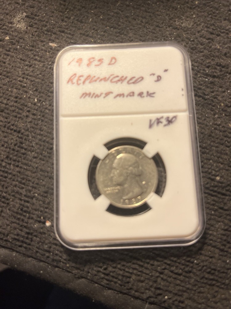 1985 D Washington Quarter W/ Repunched Mint Mark