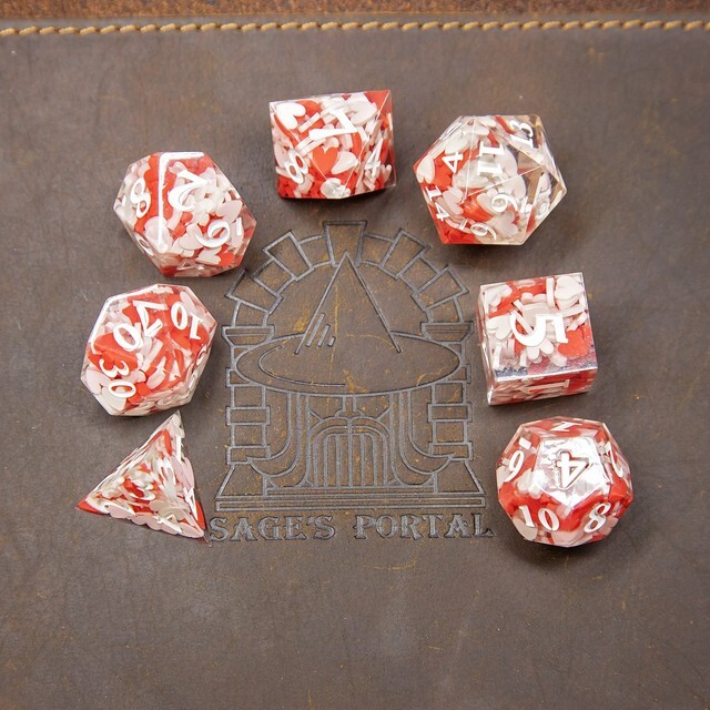Sage's Exaltations - Pure Love Sharp Edge Resin Polyhedral Dice Set