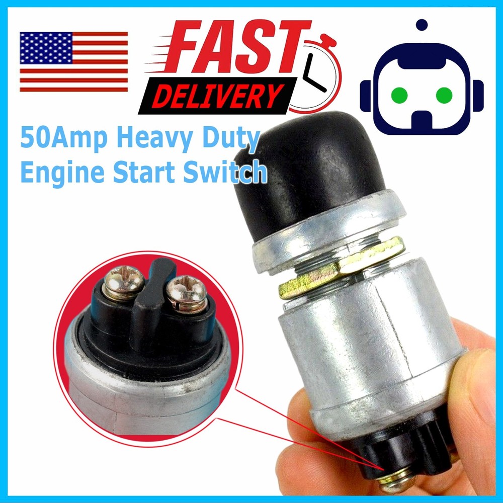 12 Volt DC Heavy-Duty Momentary Push-Button 50 Amp Starter Switch