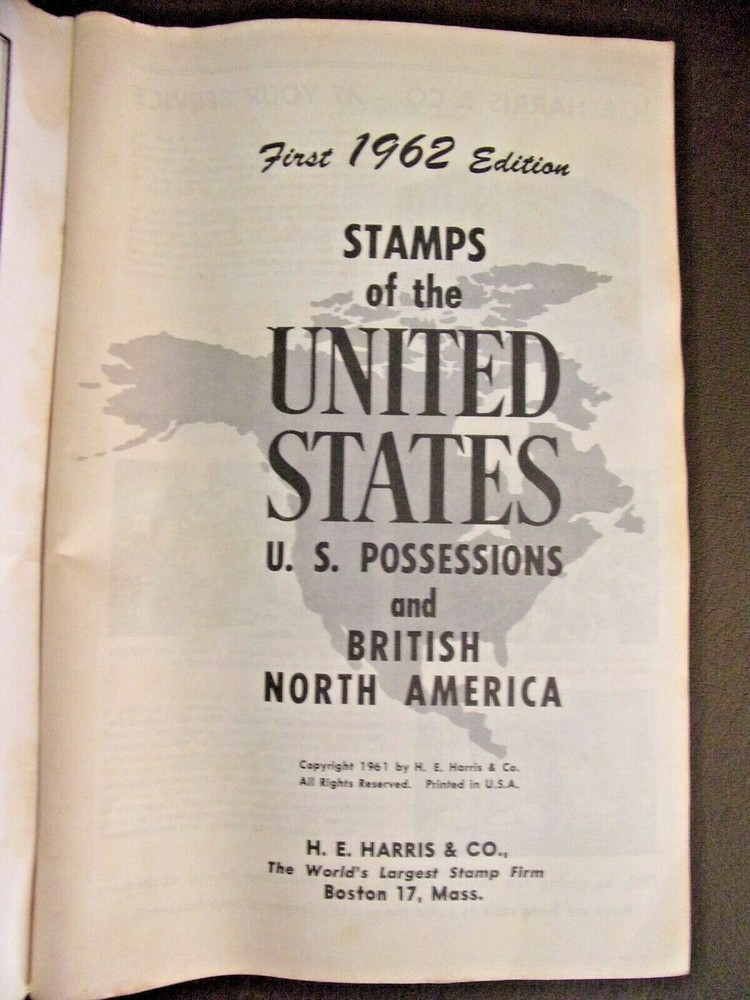 United States Stamps 1962 First Edition Pamphlet H.E. Harris