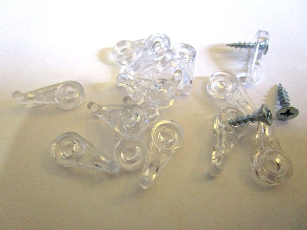Glass Retainer Clip - ***Clear*** Plastic - 3/16" offset, New