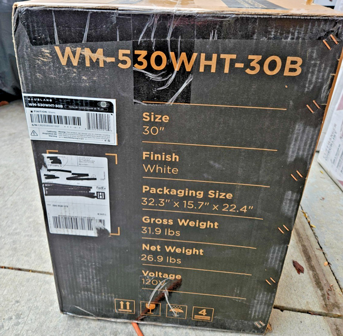 Hauslane 30 inch Convertible 450-CFM Matte White Wall-Mounted Range Hood