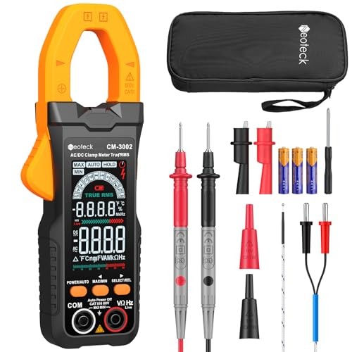 Clamp Meter 6000 Counts Clamp Multimeter 6000Counts,800A AC/DC Current Orange