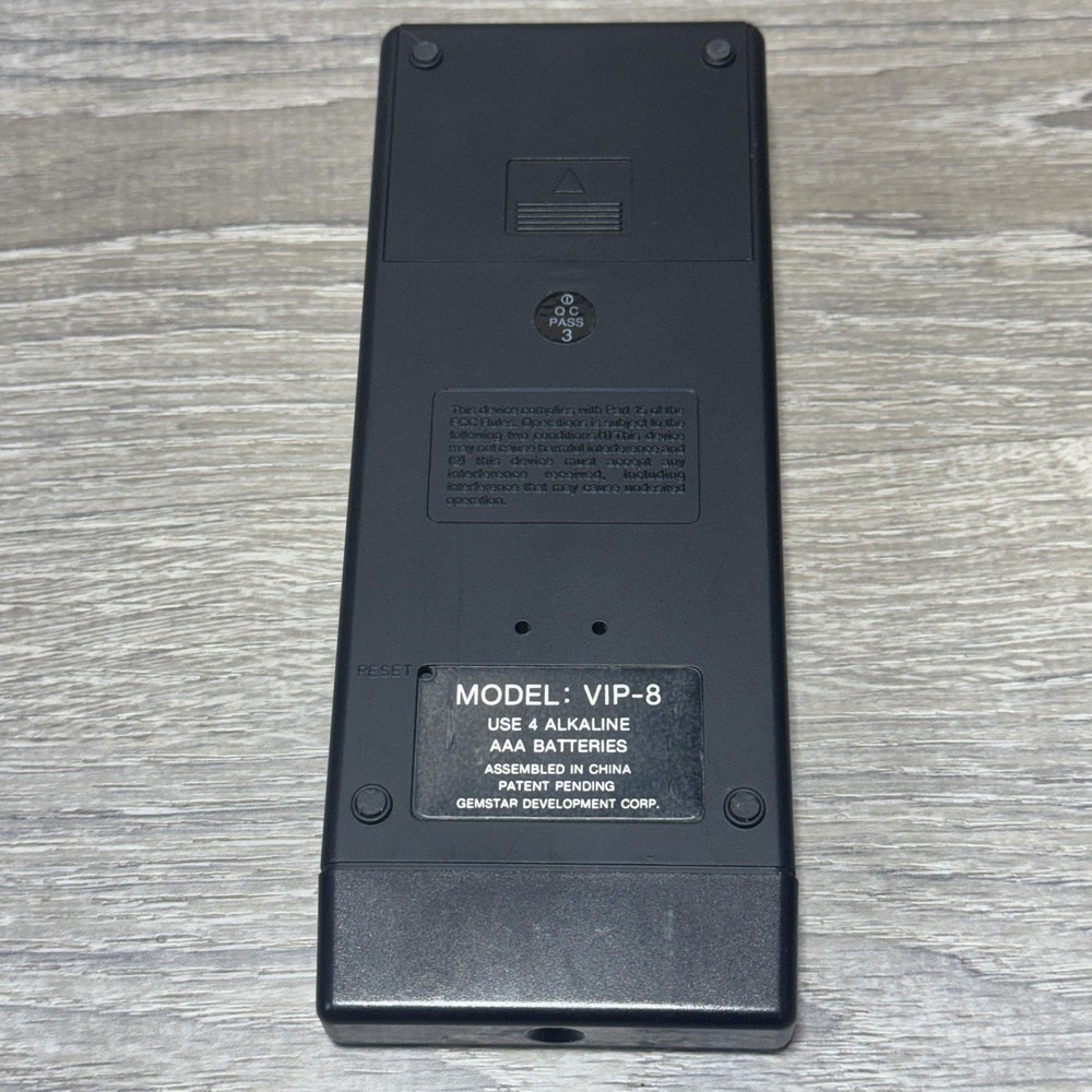 Vintage Gemstar VCR Plus+ VIP-8 VCR Programmer Remote Control Black Unit *WORKS