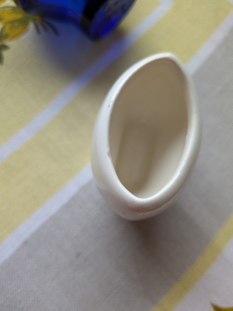 Two Vintage Eye Baths Blue Glass Optrex & White Ceramic Collectable Prop