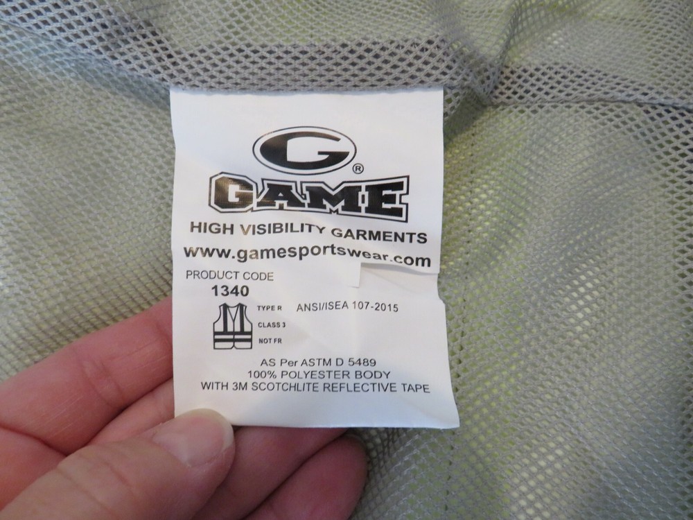 HI VIZ GAME HIGH VISABILITY REFLECTIVE JACKET SIZE MEDIUM 3M SCOTCHLITE NWT