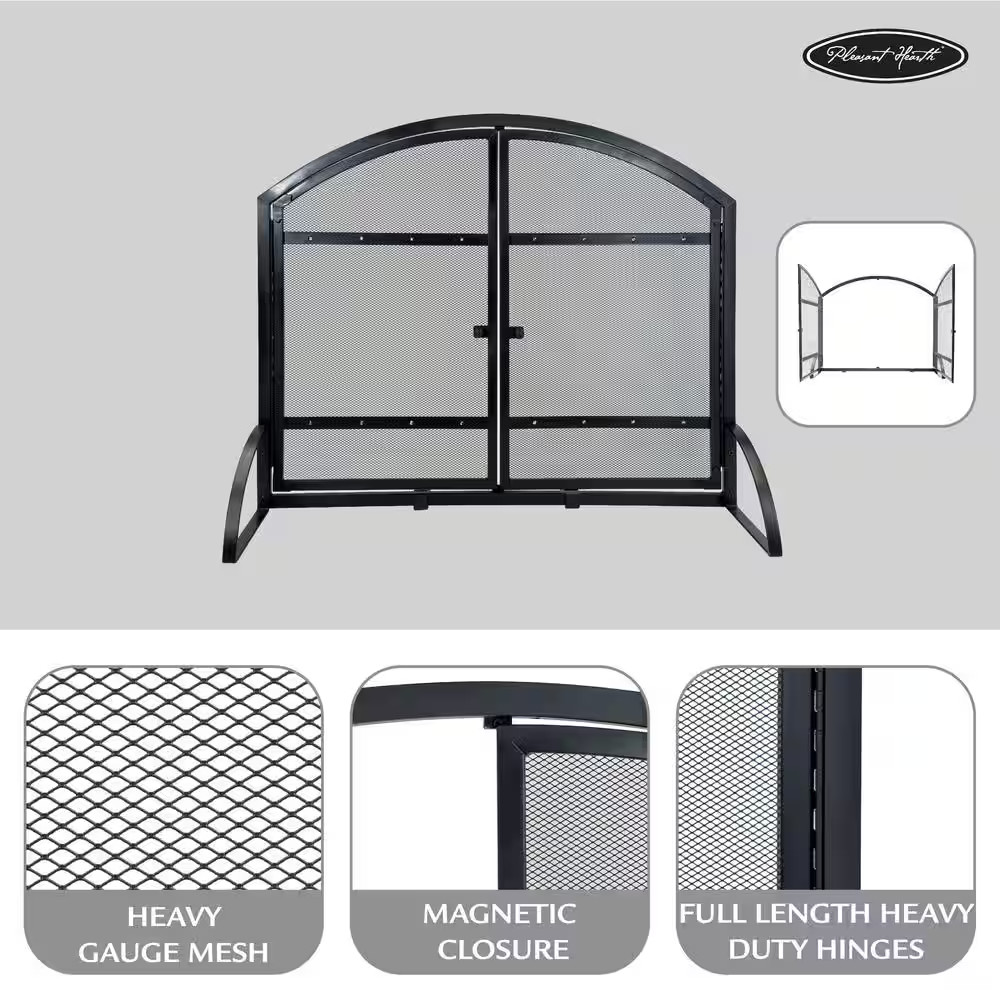 Harper 1-Panel Fireplace Screen with Doors