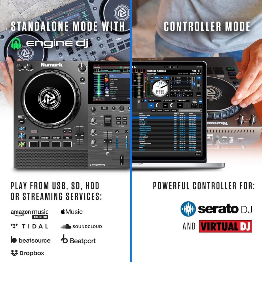 NEW Numark Pro Go: Fully Portable Battery-Powered DJ Controller, built-in stems