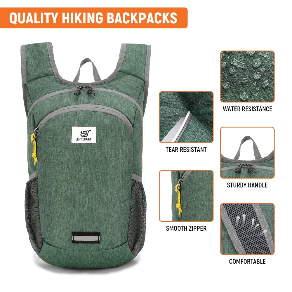 SKYSPER 10L Hiking Backpack, Foldable & Packable Lightweight Daypack for Travel,