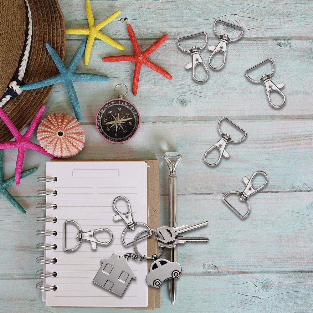 Versatile 50 PCS Lobster Claw Clasp Set - Silver Snap Hooks for Keychains & More