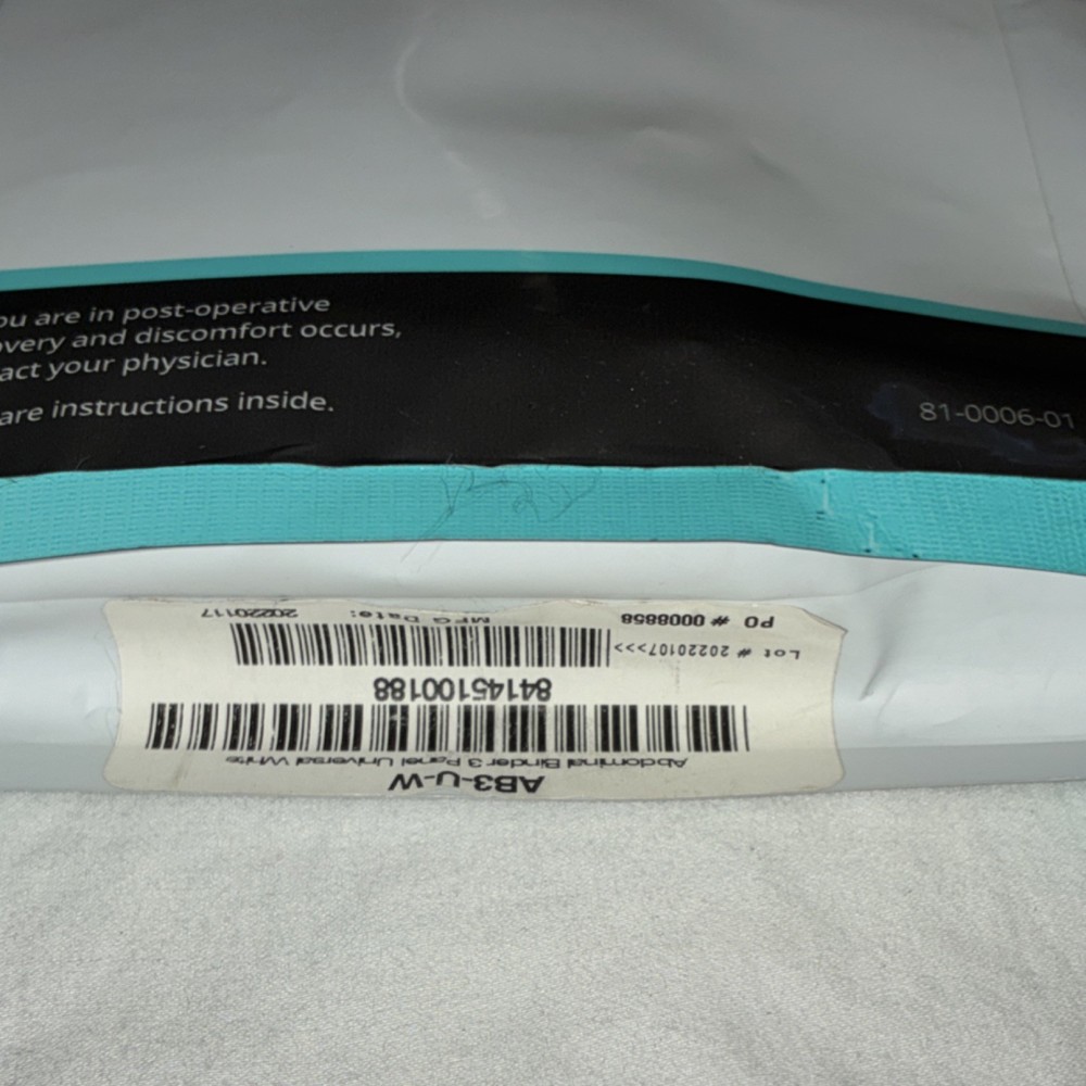 Marena Recovery 9-Inch Compression Binder White Adjustable Hook-and-Loop AB3-U-W