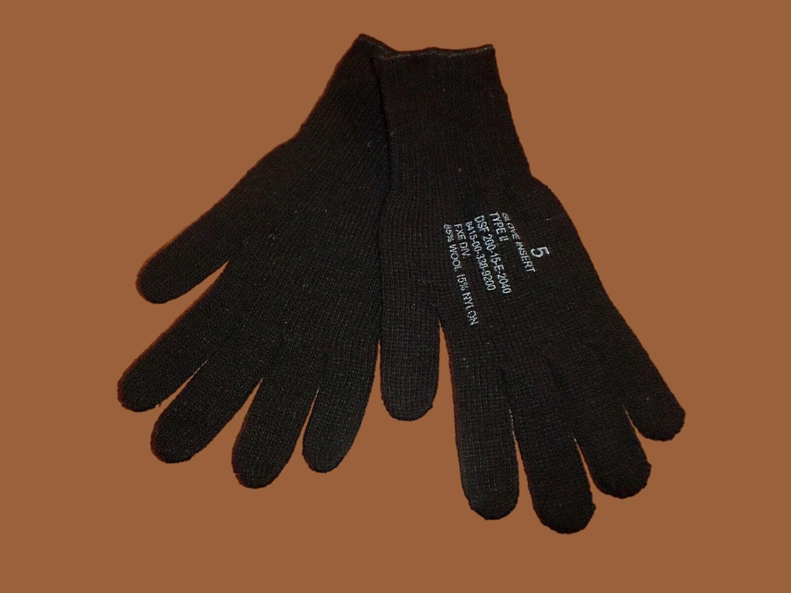 U.S MILITARY STYLE D3A COLD WEATHER GLOVE LINERS 85% WOOL 15% NYLON SIZE LARGE