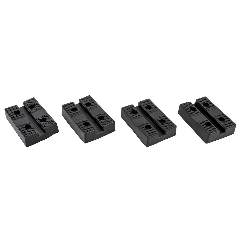4pcs 4-Hole Rectangular Lift Rubber Mat Black Lifter Rubber Pad Rubber Arm Pad