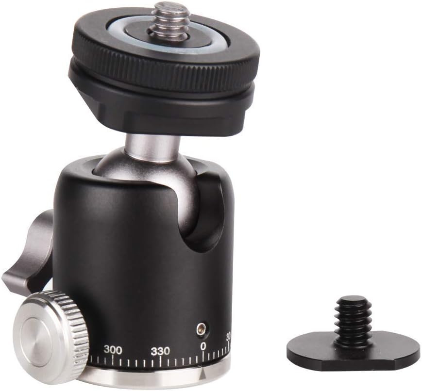 Camera Tripod Mini Ball Head Mount with Cold Shoe - Metal Professional Panoramic