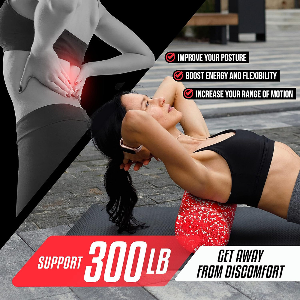 High-Density EPP round Back Roller Foam, Exercise Foam Roller for Yoga, Pilates