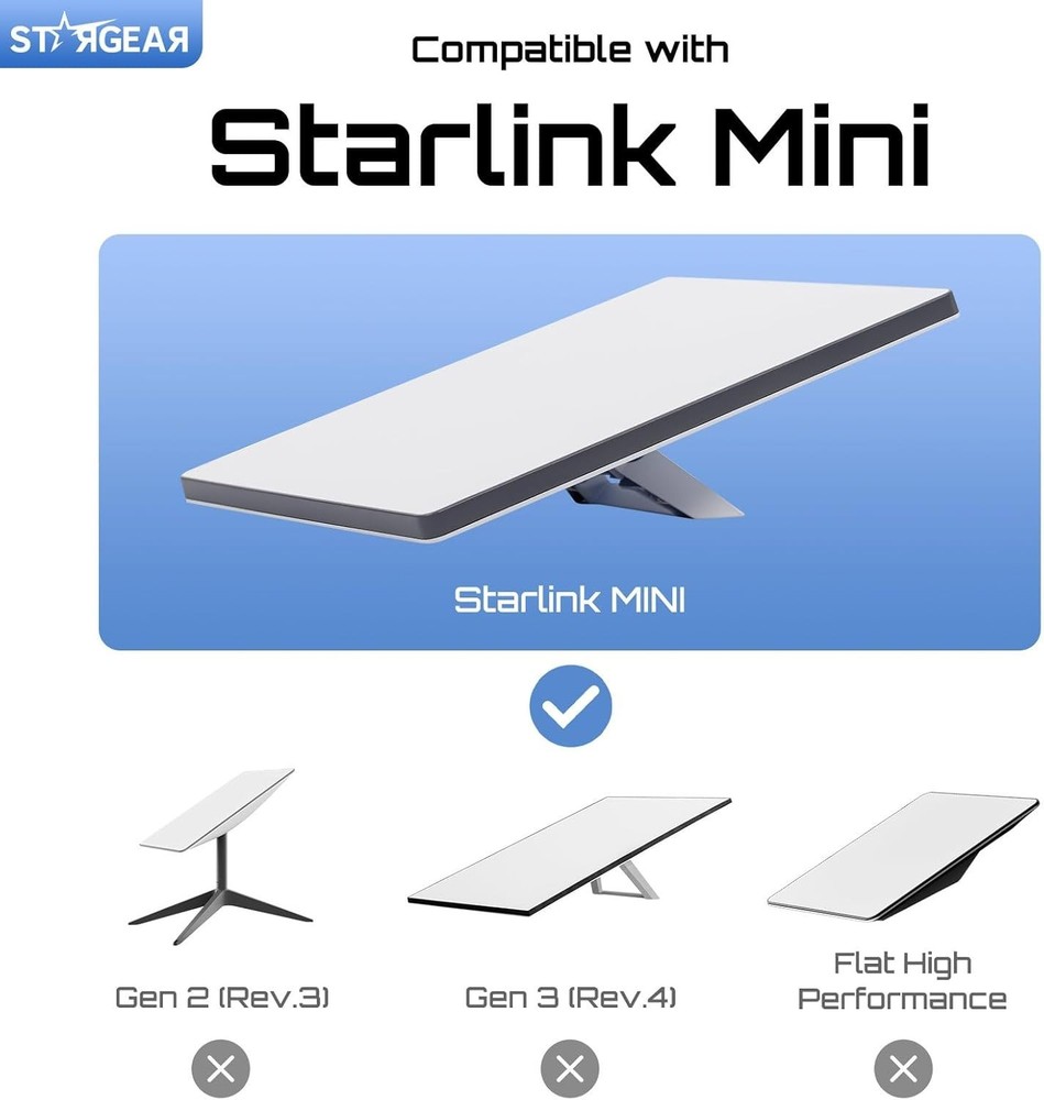 Easy Install Starlink Mini Magnetic Mount - Strong Base, Weatherproof Design
