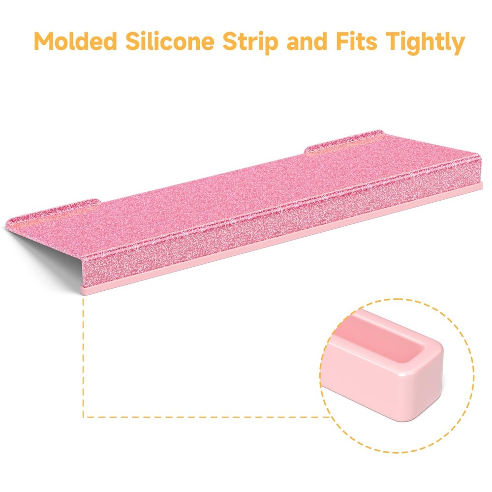 Ergonomic Computer Keyboard Stand - 17 Inch Glitter Pink Acrylic Keyboard Ris...