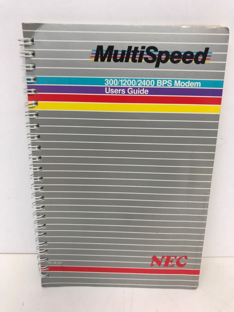 NEC MULTISPEED 300/1200/2400 BPS MODEM USER'S GUIDE USER'S MANUAL