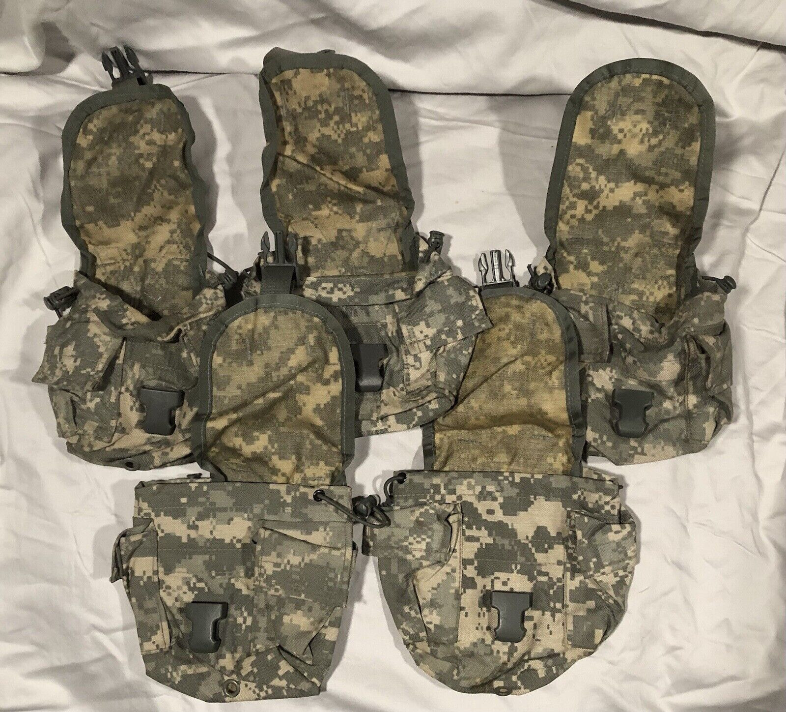 5 Pack MOLLE II 1 QT Canteen Cover / General Purpose Pouch ACU VGC