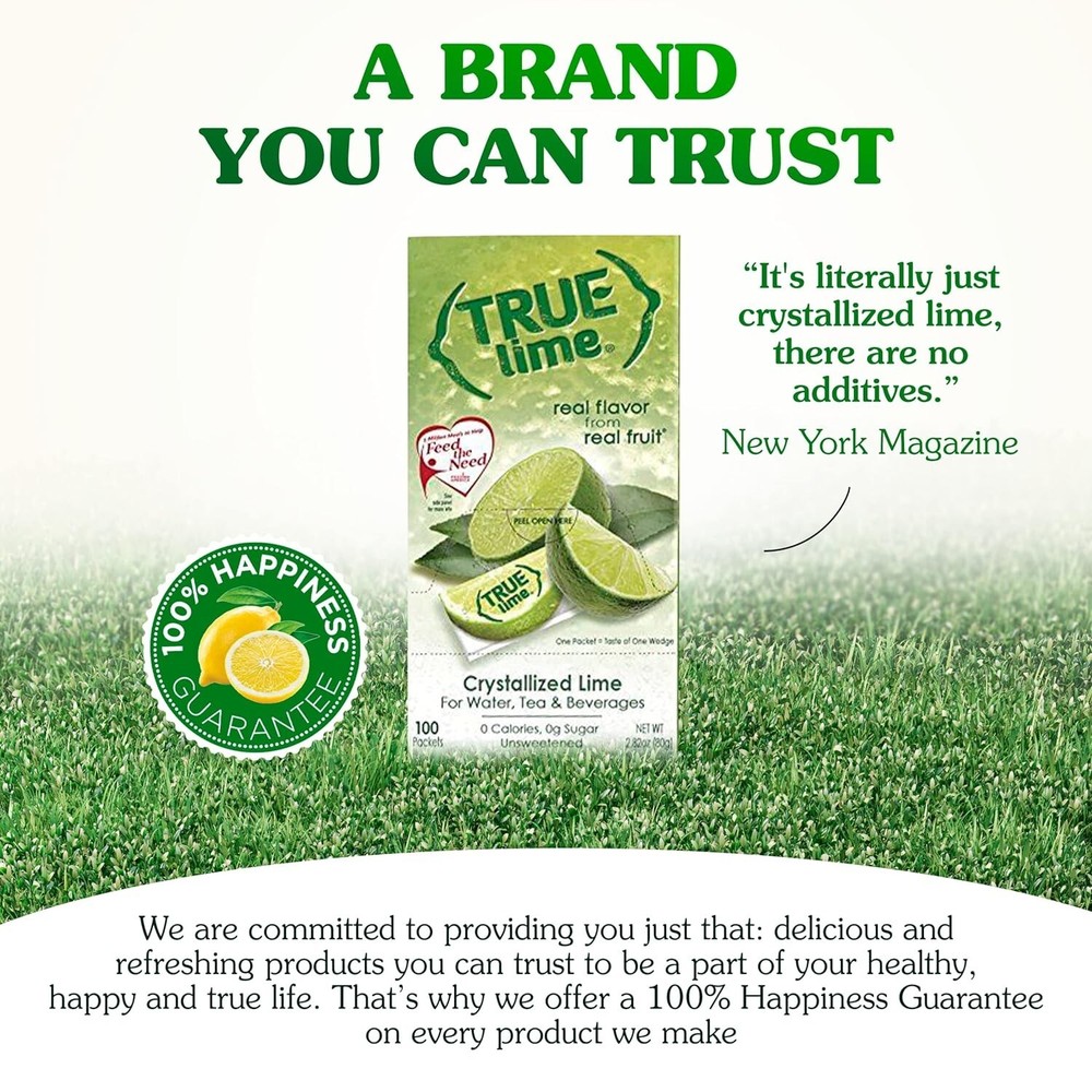 TRUE LIME Water Enhancer Bulk Dispenser Pack 100 Packets | Zero Calorie