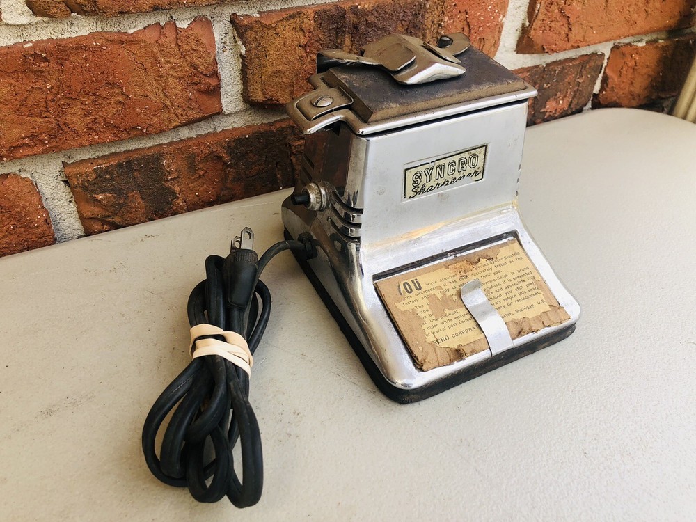 Rare Syncro Electric Hone Barber Razor Sharpener 1950s Sharpening