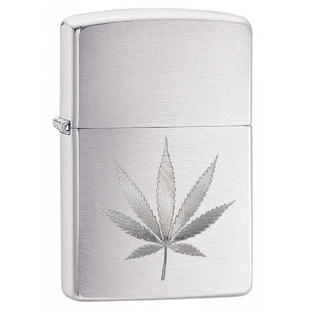 Zippo Lighter - Message Engraved on Backside Leaf Design Windproof Lighter 29587
