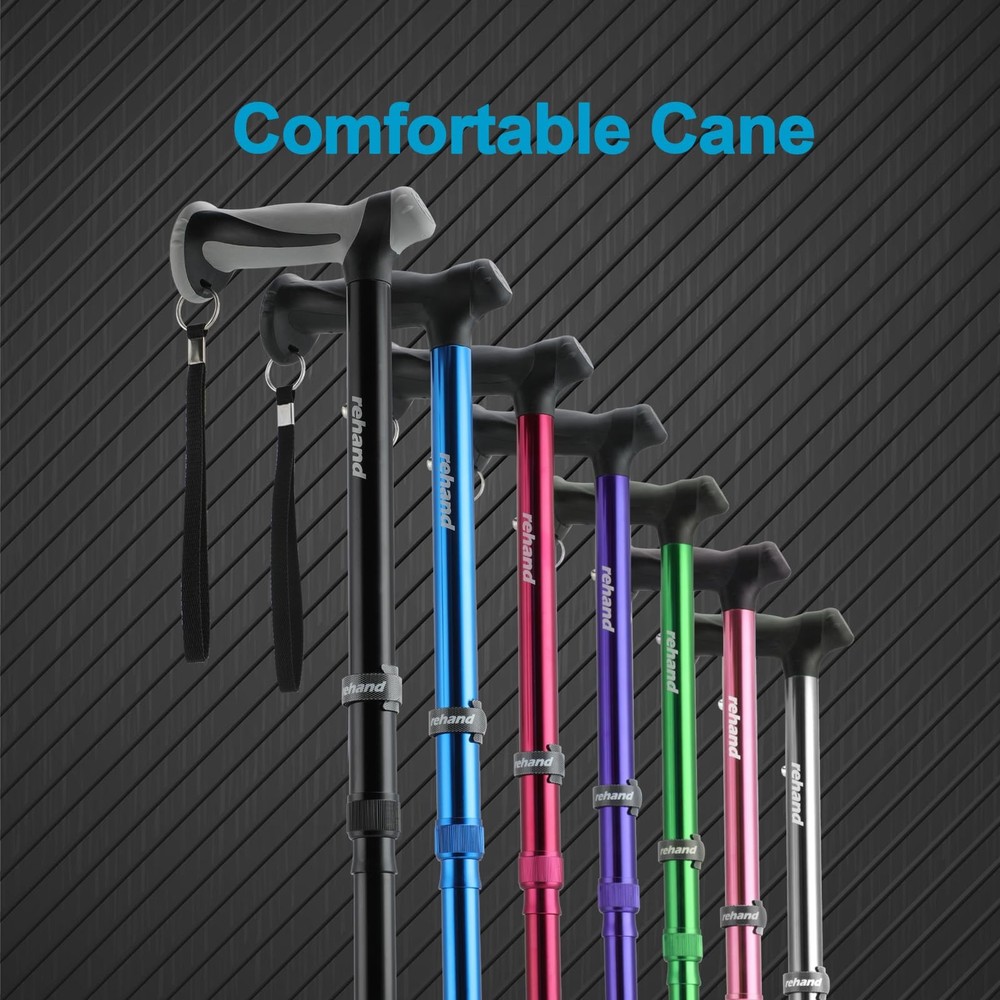REHAND Walking Cane - Foldable, Adjustable, Collapsible Walking Canes for Men &