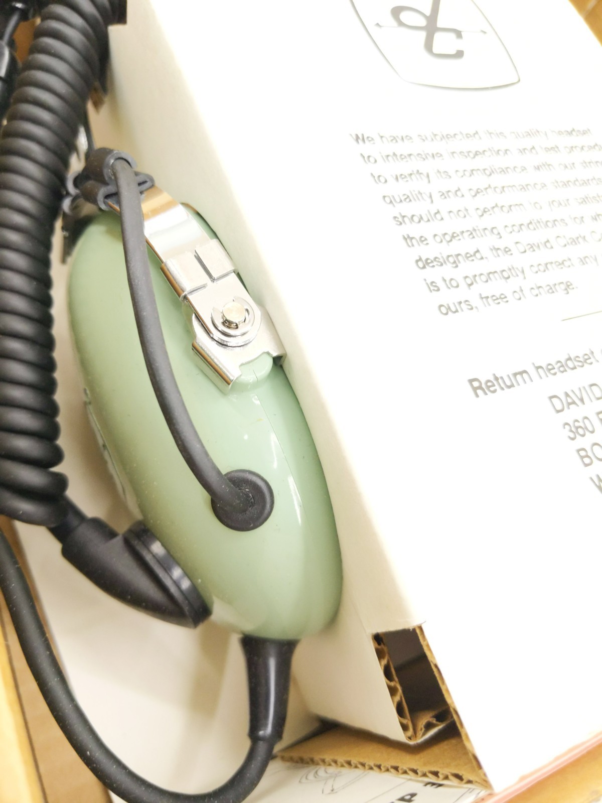 David Clark 40301G Aviation Headset Burlington Northern Railroad New Never Used