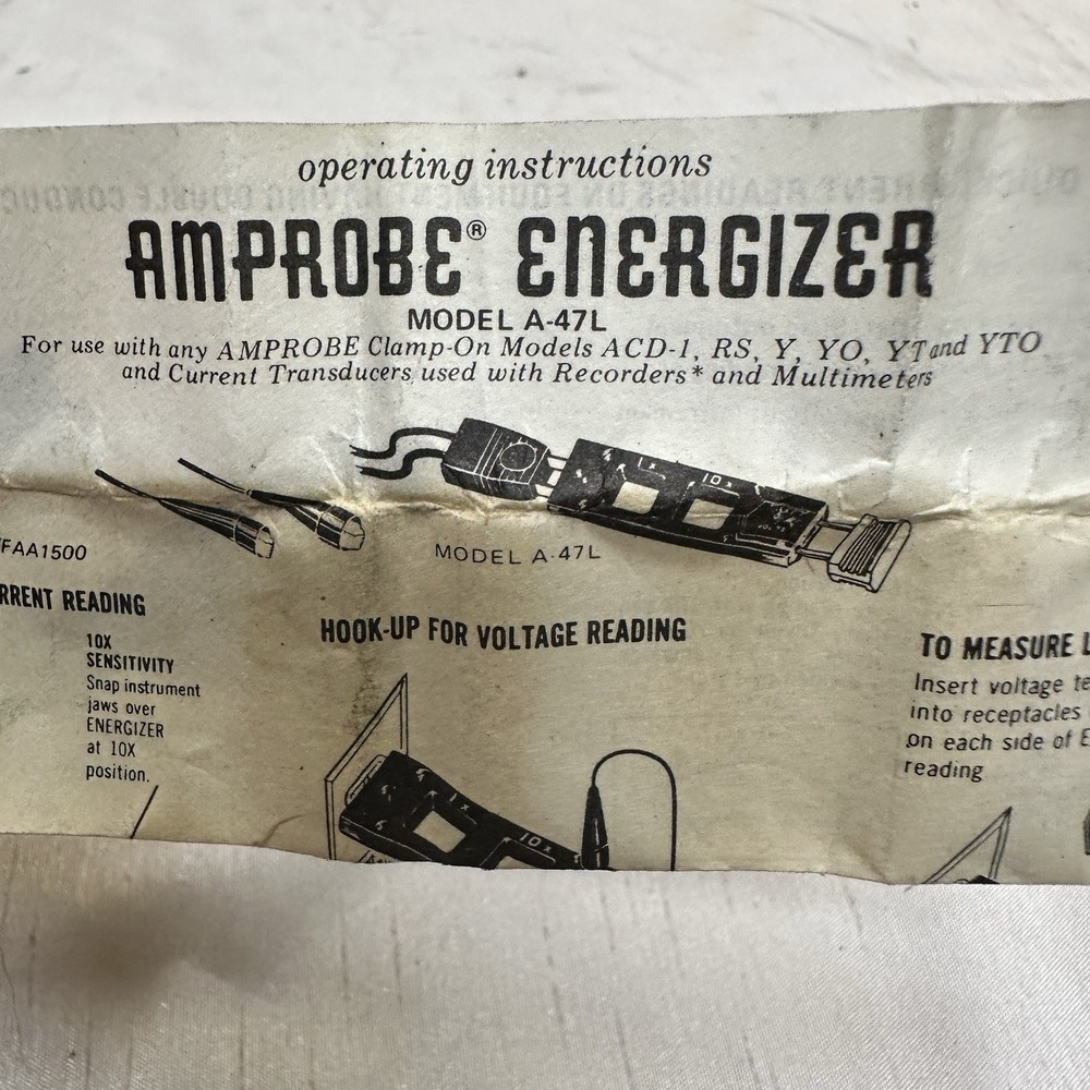 Amprobe Energizer A-47L Current Measure Meter with Case