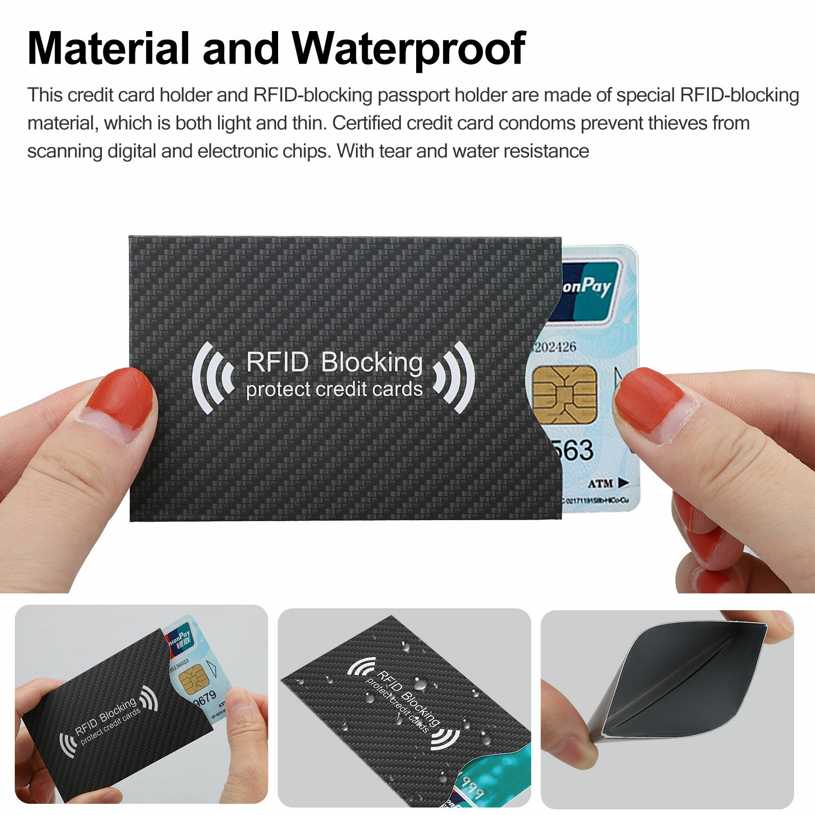 RFID Blocking Sleeve Credit Card Protector Anti Theft Safety Shield Case Covers