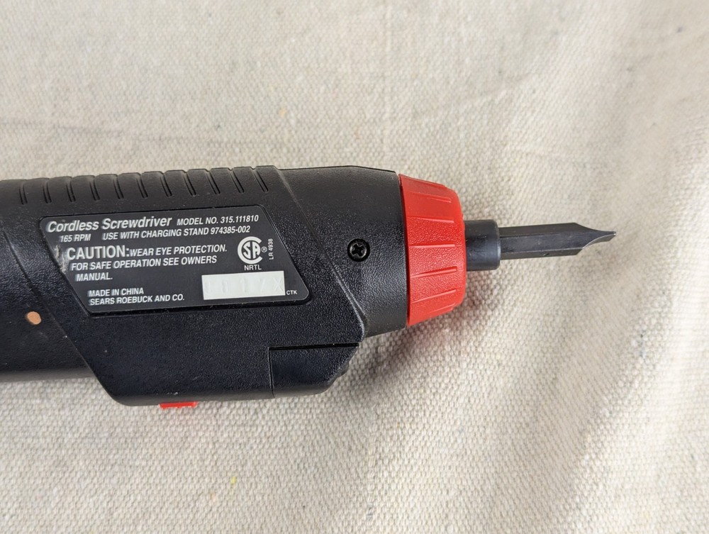 Sears Craftsman Cordless Screwdriver Adjustable Handle Model 315 Missing Cradle