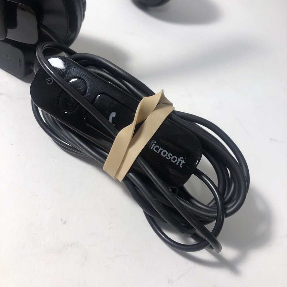 Microsoft Wired USB Headset W Mic Grade A Black Modern Nice Office Zoom