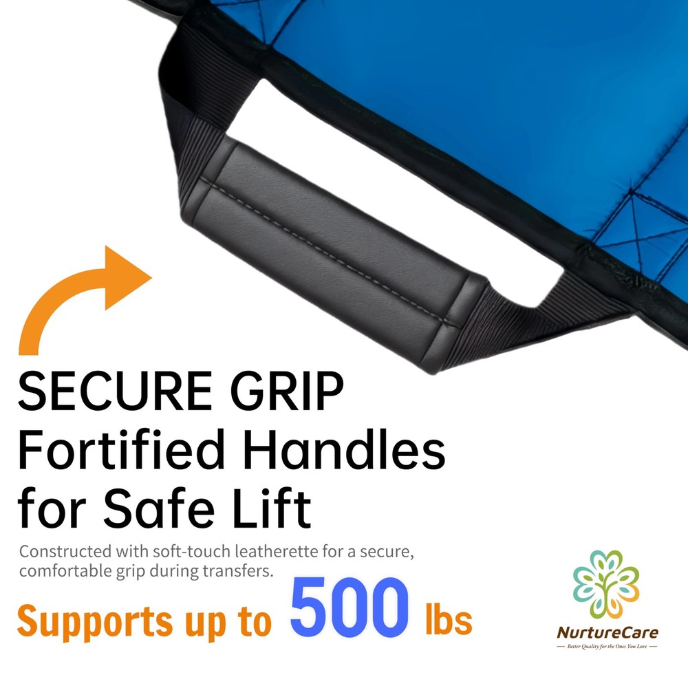 Upgraded 3-Layer Positioning Bed Pad with Handles, Transfer & Slide for Elder...