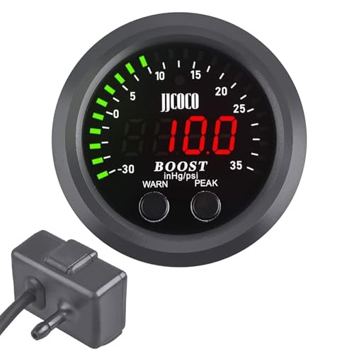 Universal Kit Includes Electronic Pressure Sensor Red Turbo Boost/Vacuum Gauge