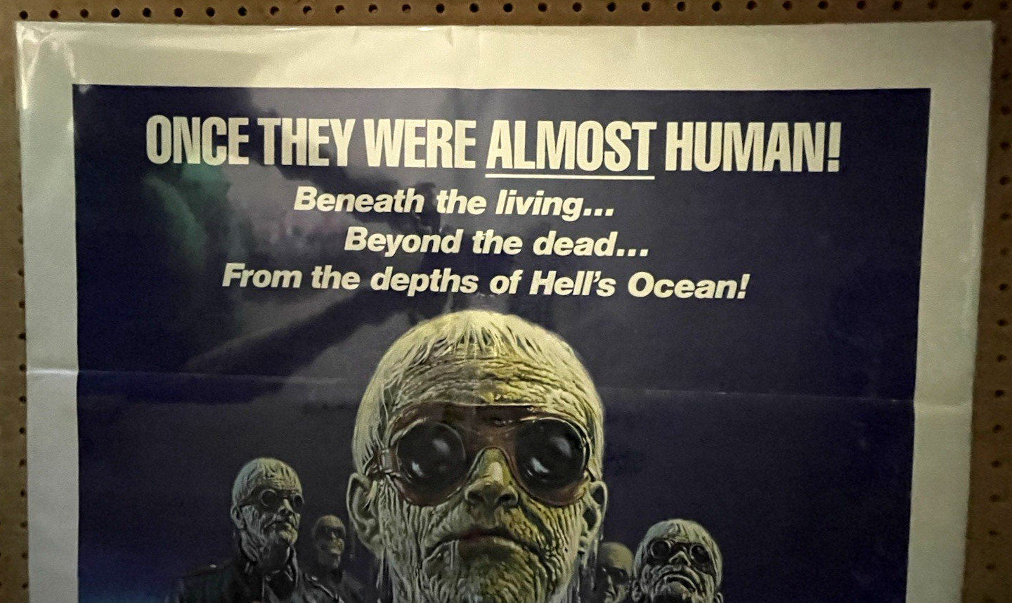 ORIG. MOVIE POSTER~ SHOCK WAVES~ PETER CUSHING~1977~ SHOCK WAVE~ONE SHEET 27X41