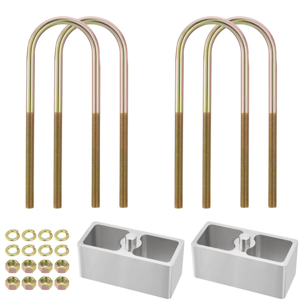 Leaf Spring Lowering Block Kit 2" Inch Drop with U-Bolts Hardware Universal New