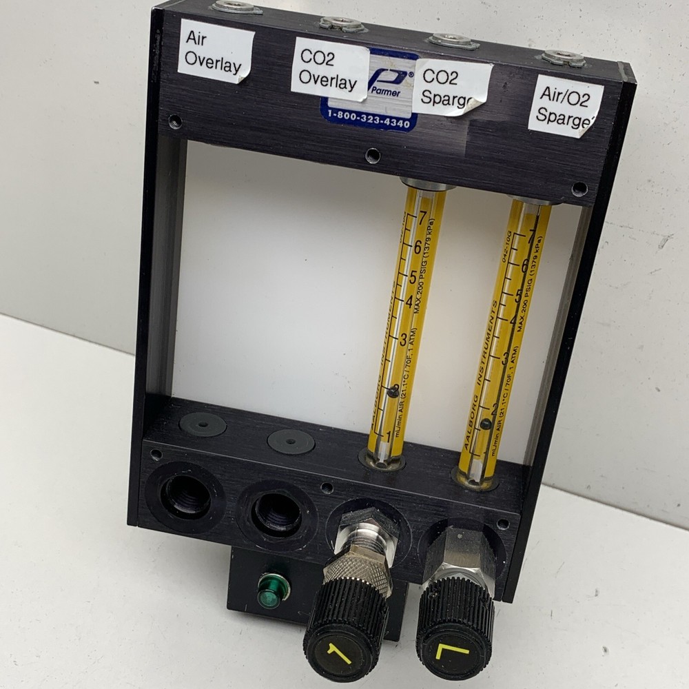 Cole Palmer PMR4-010001 Variable Area Panel Rotameter Flow Meter w/ Two Tubes