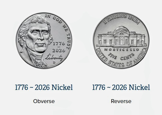 1776 - 2026 America’s 250th Anniv. Semiquincentennial 8-Coin Set 50c 25c 10c 5c