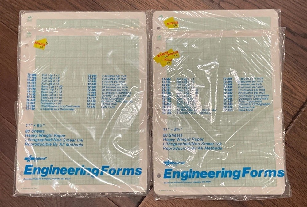 National Engineering Forms 12-282 20 Squares per In Graph Paper 4-Pack