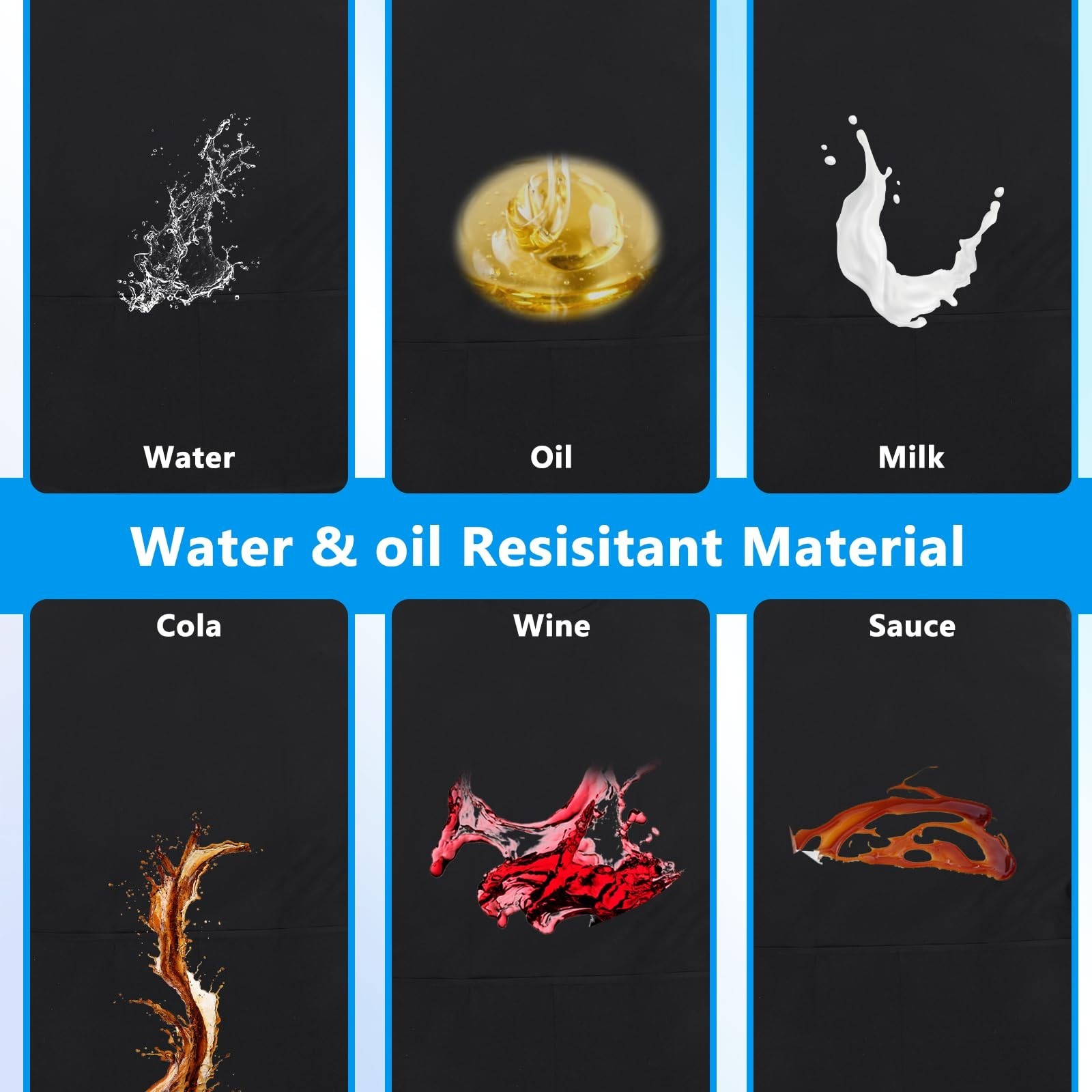 4 Pack Black Waterproof Apron Cobbler Apron Unisex Work Aprons with 2 Deep Po...