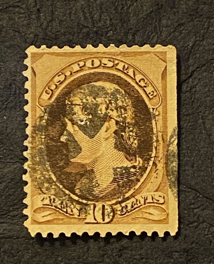 1871 US Stamp Jefferson Star Cancel 10 cent