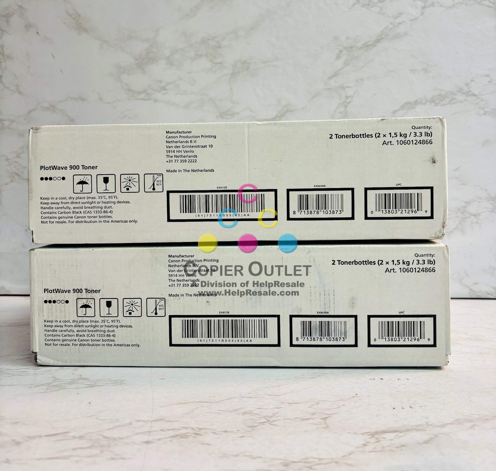 2 Genuine Canon PlotWave 900 Black Toner Cartridge 7511B005AA