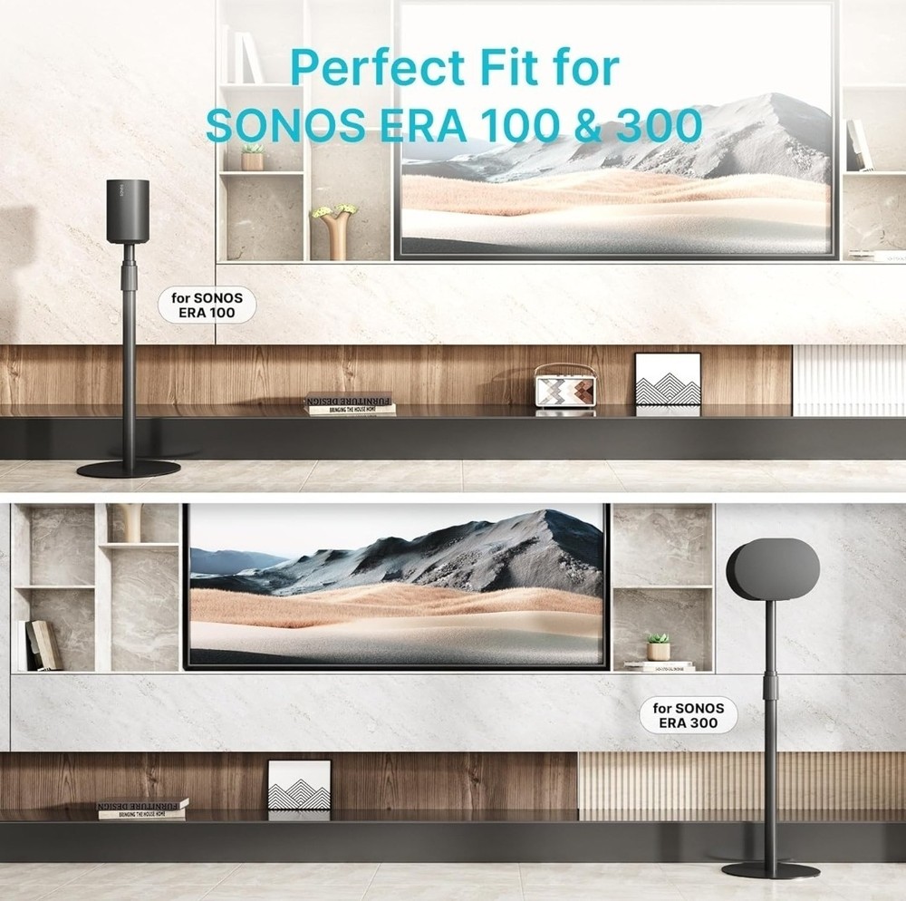 PEGZONE Adjustable Height Speaker Stands Compatible with SONOS Era 300 and...